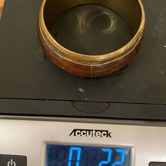 Boho Style Stacking Bracelet Brown zeitgeist Gold Tone Trim - Picture 9 of 10